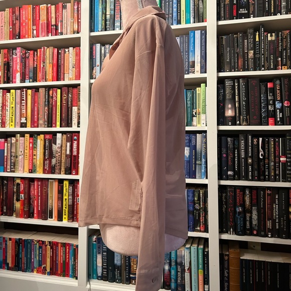 Brand new sheer see through beige button-up shirt with tags - Picture 4 of 7